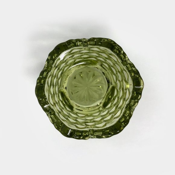 Vintage Fenton Hobnail Green Glass Toothpick Holder - Picture 3 of 4